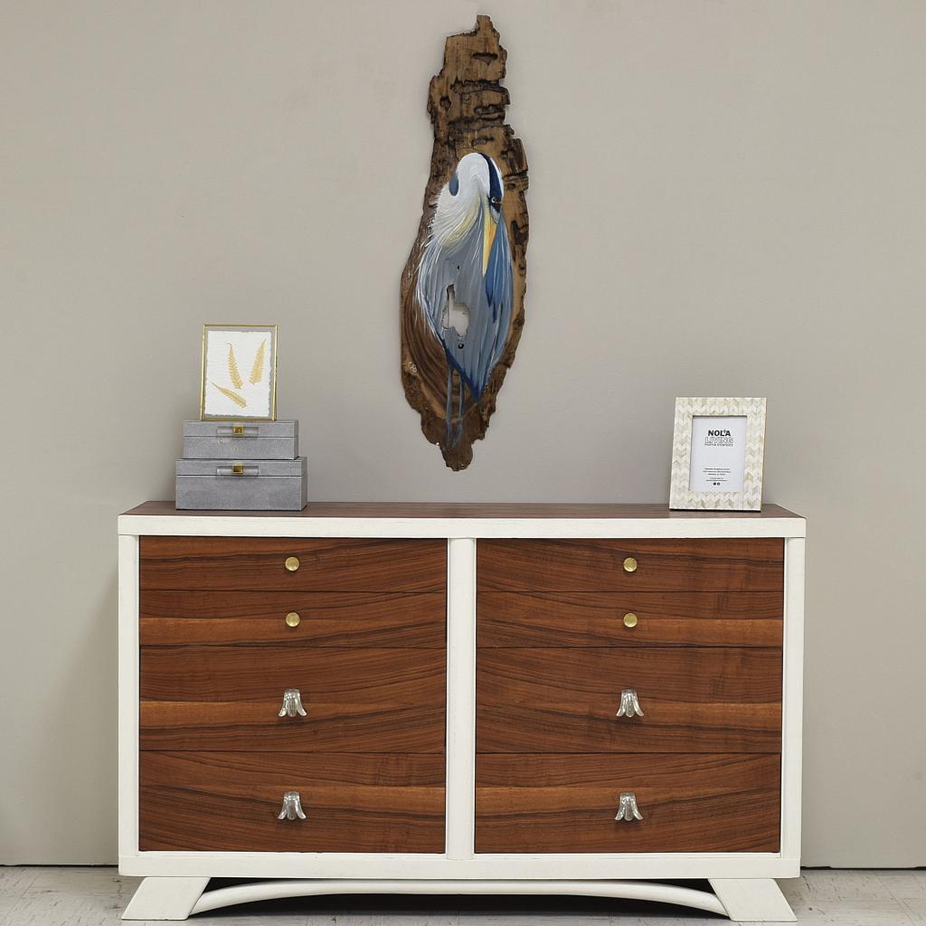 6 Drawer Wood With White Dresser