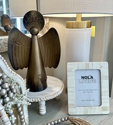 14" Gold Metal Angel Figurine