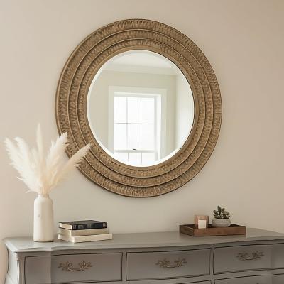  Round Hammered Gold Mirror