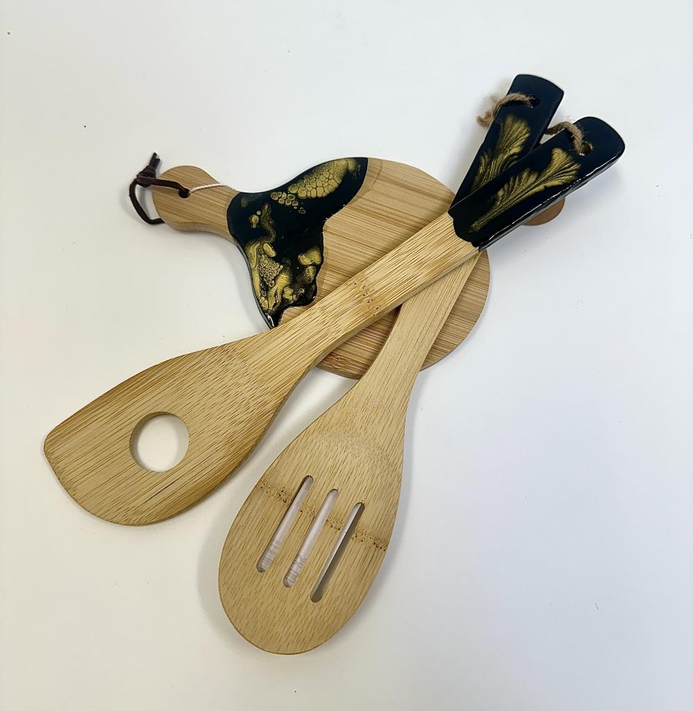 Round Wooden Spoon Rest