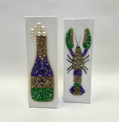Mardi Gras Champagne Bottle, Glass/Resin