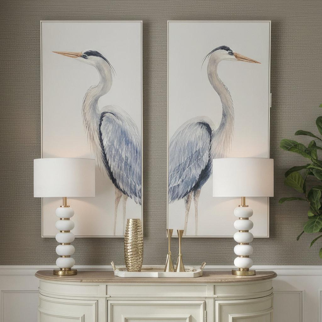 Classic Crane Wall Art (set of 2)