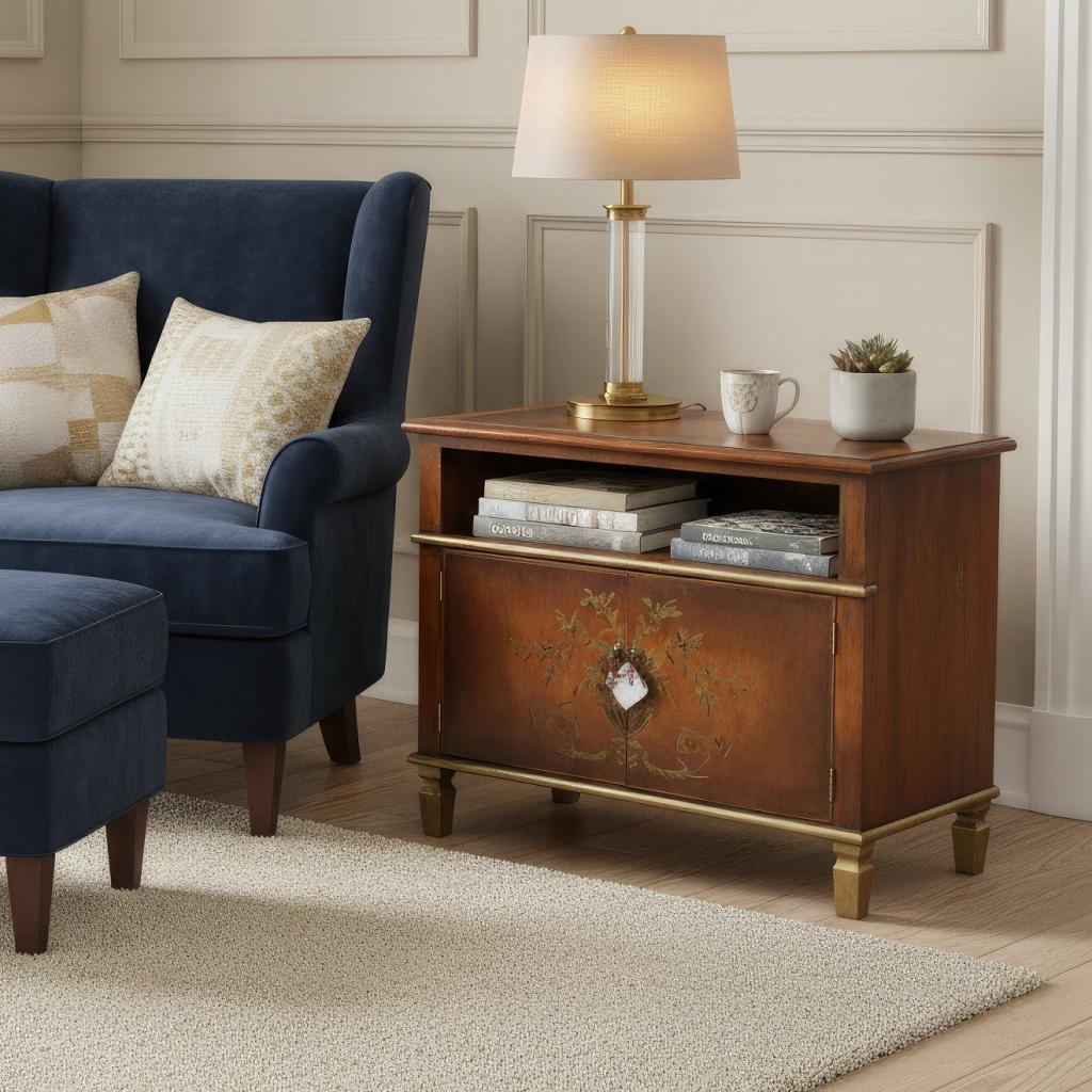 Stenciled Multi-media Cabinet