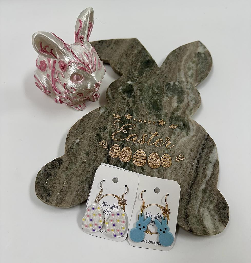 3d Printed Polka Dot Egg Earrings