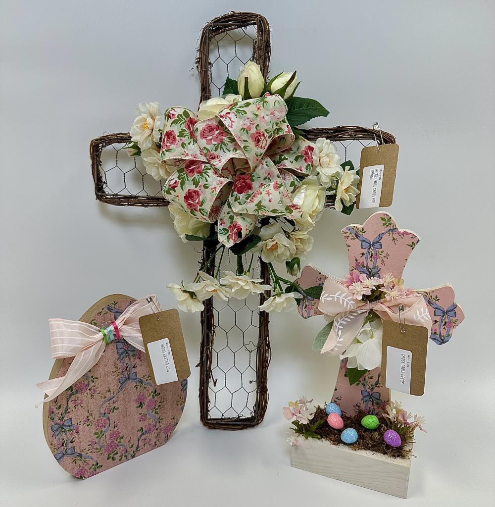 WICKER WIRE CROSS FOR SPRING