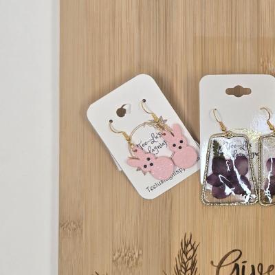 3D printed Peeps earrings (pink sm)