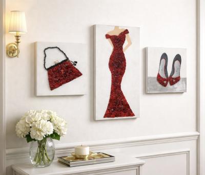 3 PC Grouping - Glass/Resin on Canvas