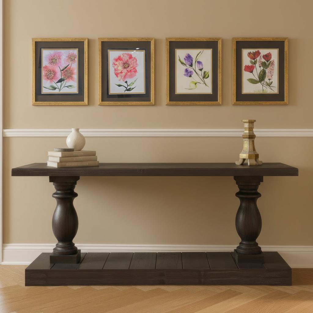 Dark brown sofa table