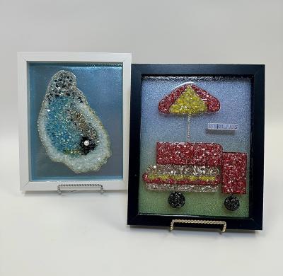 8x10 Lucky Dog Stand, Glass/Resin, Black Frame