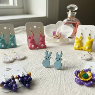 Blue Bunny Peeps-Style Earrings