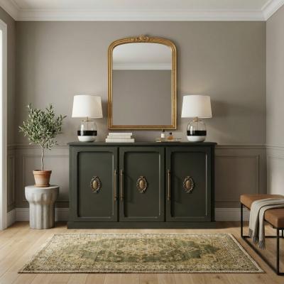 Black Olive Gold 3-Door Entryway Cabinet