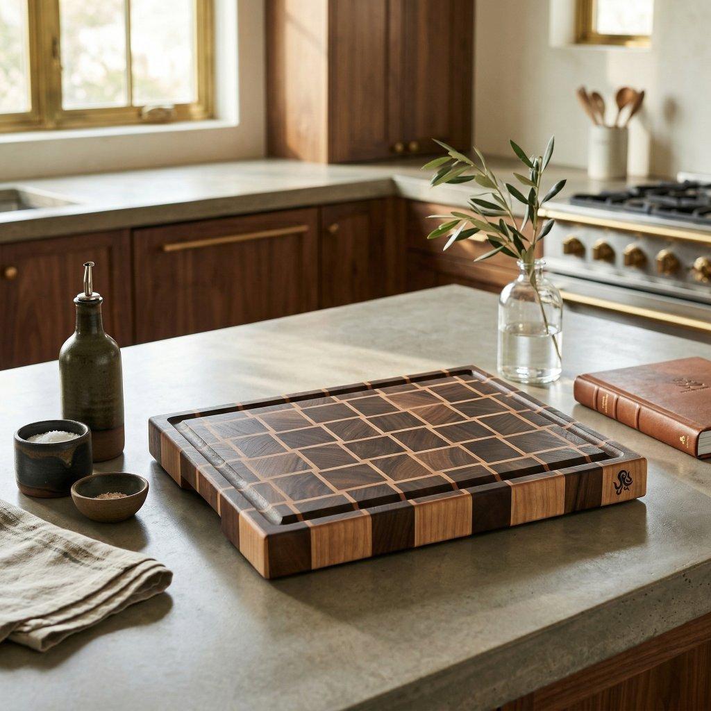 Maple and Walnut Basket Weave Cutting Board