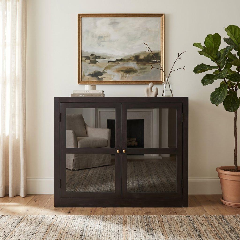 Tinted Glass Door Console Cabinet