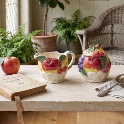 Otagiri Hand-Painted Fruit Creamer & Sugar