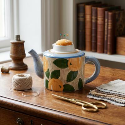 Villeroy & Boch Orange Garden Pin Cushion Teapot