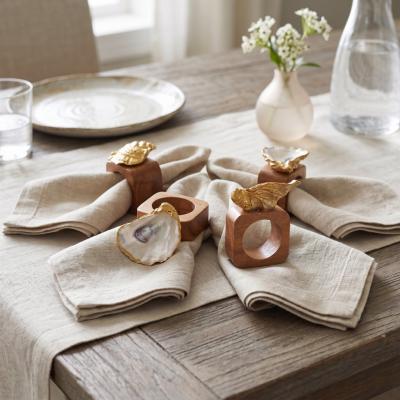Set of 4 Oyster Shell Napkin Rings