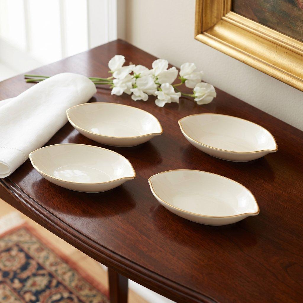 Lenox 24K Gold Trim Bone Dishes, Set of 4