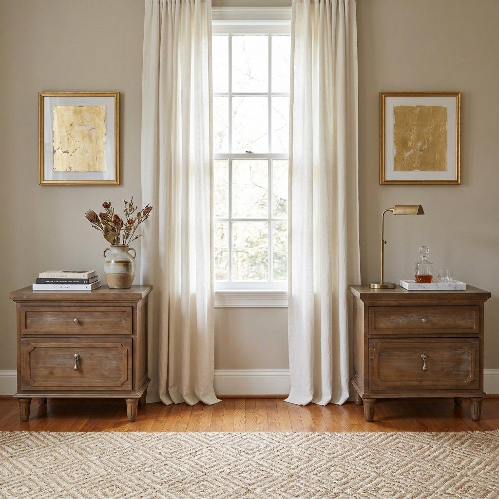 Distressed Finish Nightstands, Pair