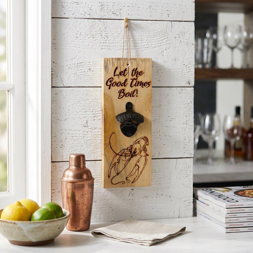 Crawfish Boil Engraved Wood Bottle Opener