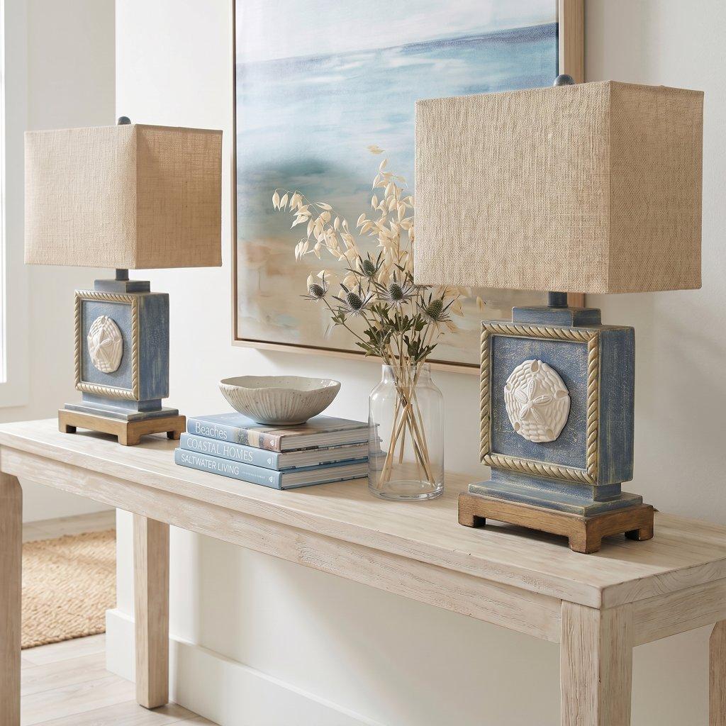 Coastal Sand Dollar Burlap Table Lamp