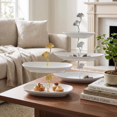 Two-Tier Leaf Serving Tray