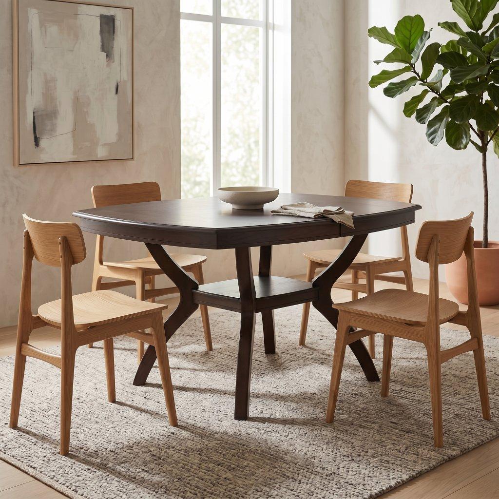 Mid-Century Modern Wood Dining Table