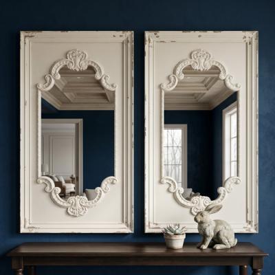 Alcott Distressed Wood Trumeau Mirror