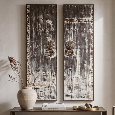 Distressed Faux Door Wall Panels Set