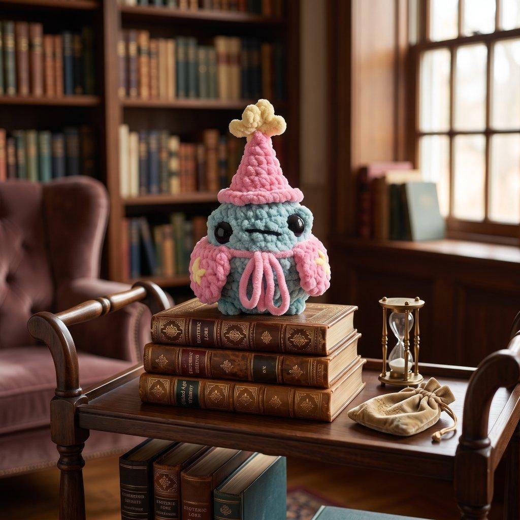 Handmade Crochet Wizard Frog Plush