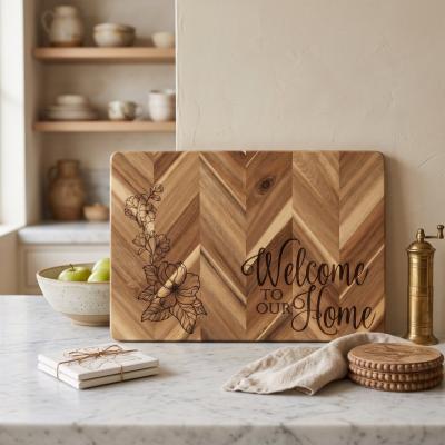 Magnolia Welcome Herringbone Serving Board