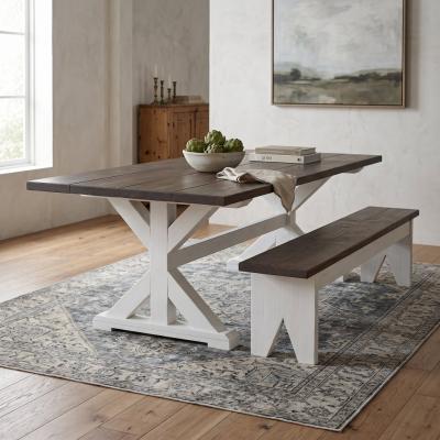 Farmhouse Trestle Pine Dining Set