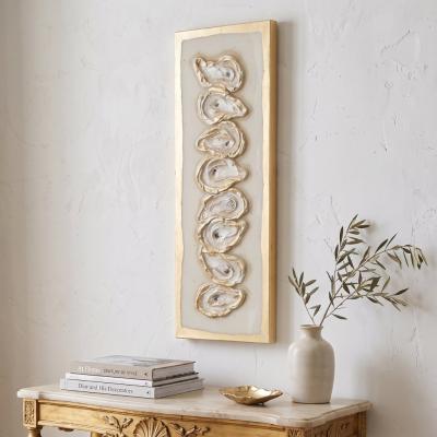 Sculpted Oyster Gold Leaf Wall Art