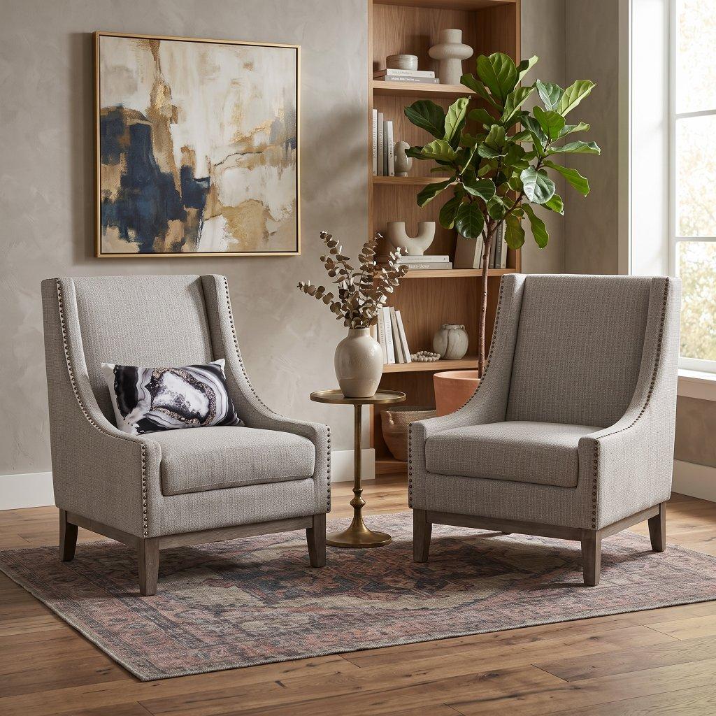 Jasmine Linen Blend Accent Chair