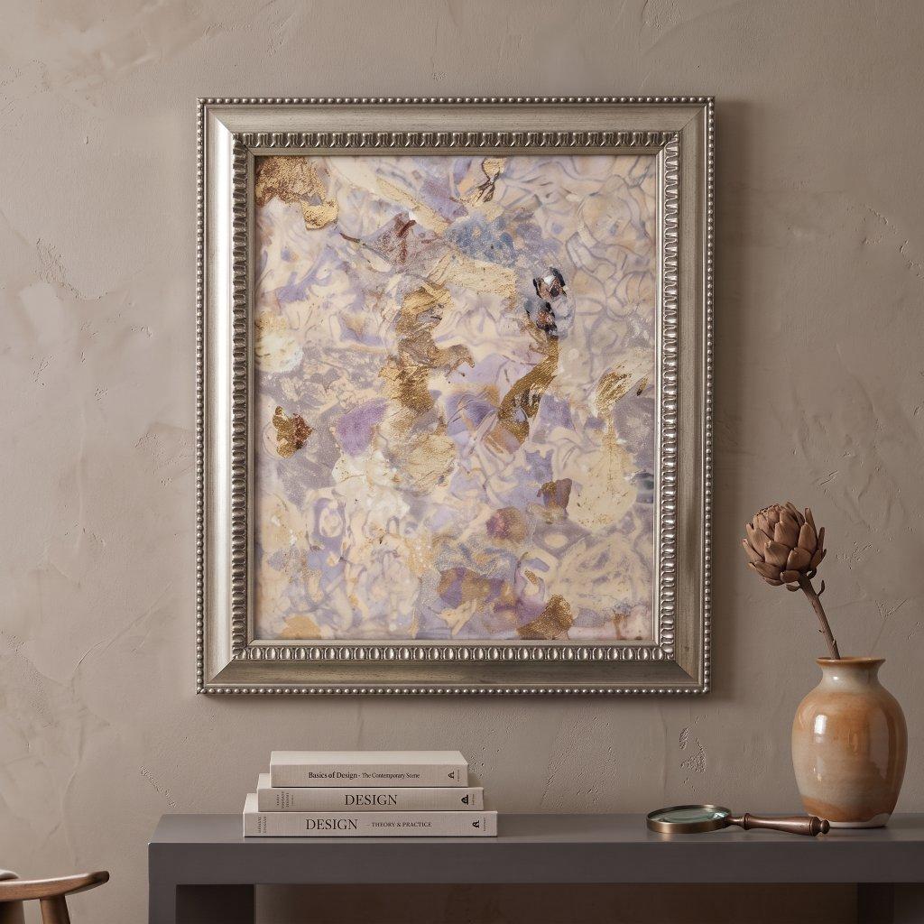 Abstract Gold Leaf Mixed Media Art