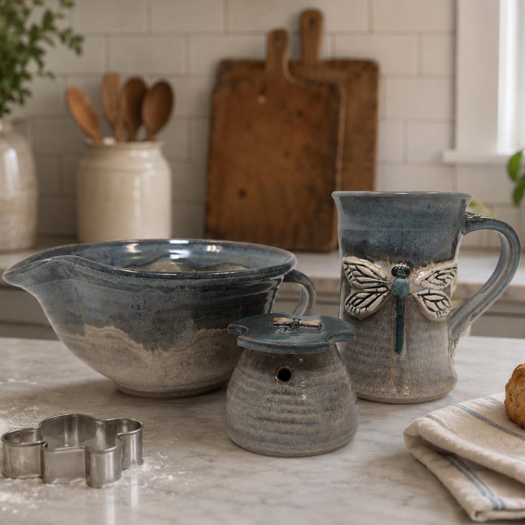 Stoneware Mixing Bowl with Spout