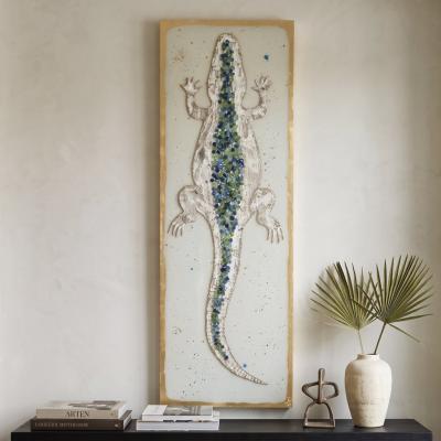 Resin and Glass Alligator Wall Art