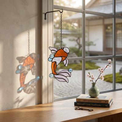 Stained Glass Koi Fish Suncatcher