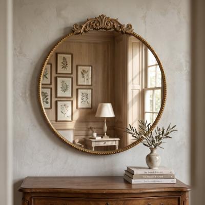 Baroque Style Distressed Gold Mirror