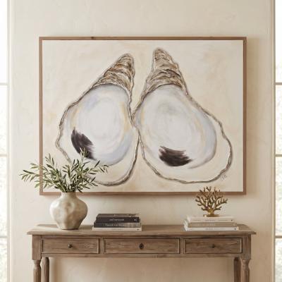 Textured Oyster Shell Mixed Media Art