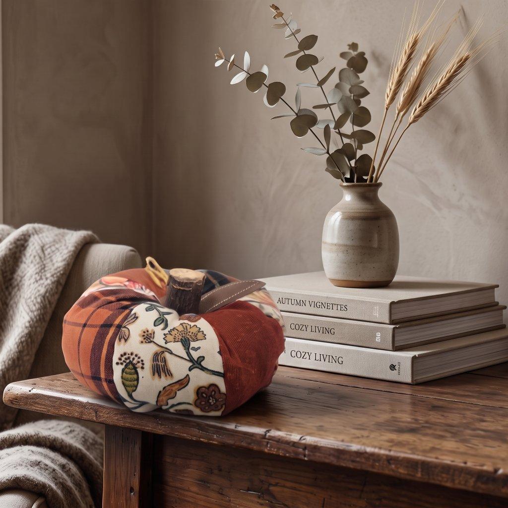 Fall Patchwork Fabric Pumpkin Decor