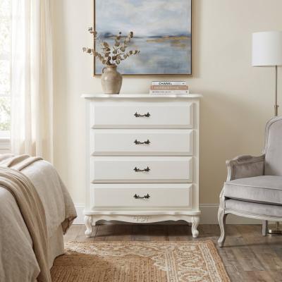 French Provincial White 4-Drawer Chest