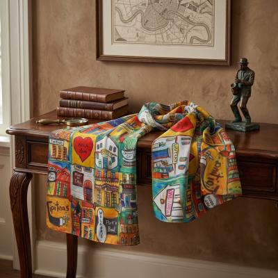 New Orleans Illustrated Motif Scarf