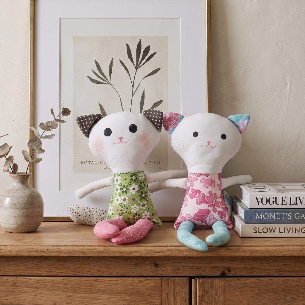 Handcrafted Fabric Cat Doll