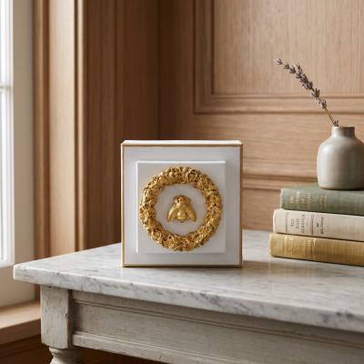 Gilded Bee Wreath Canvas Decor