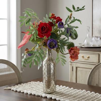 Silver Mercury Glass Floral Centerpiece