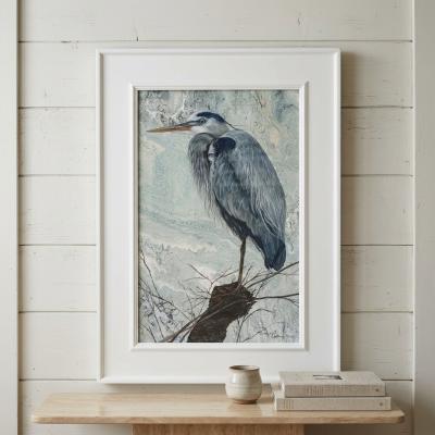 Dave Chatham Contented Blue Heron Print