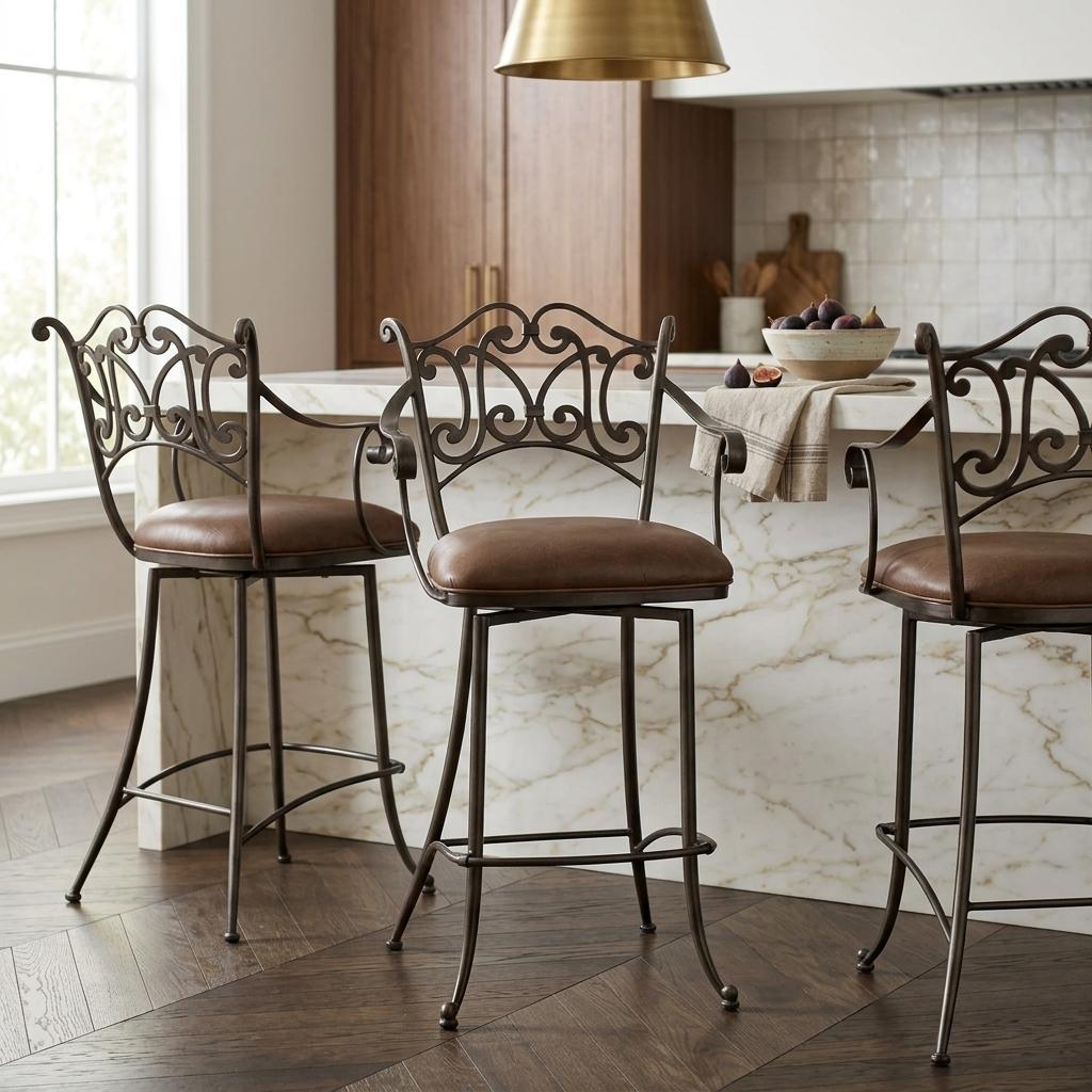 Ethan Allen Gaston Swivel Bar Stool