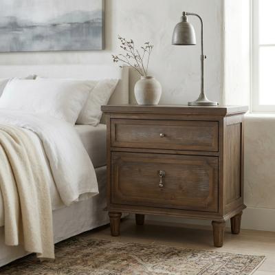 Dark Stained Grey Wash Nightstand