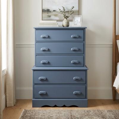 Navy Blue Solid Wood Chest