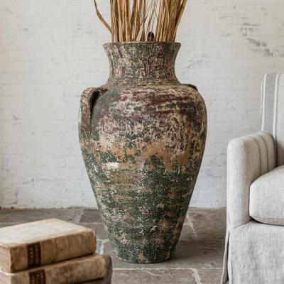 Rustic Weathered Clay Floor Urn